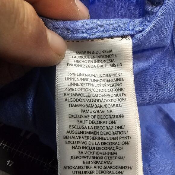 Polo Ralph Lauren Linen Shirt Boys Small Blue Blake Preppy Academia Classic - Picture 7 of 11